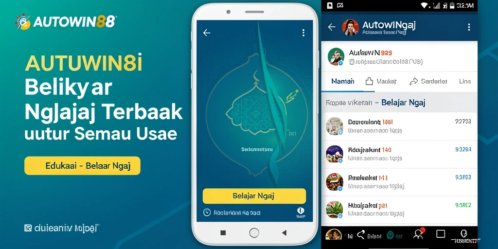 Tampilan antarmuka pengguna aplikasi Belajar Ngaji yang menarik.