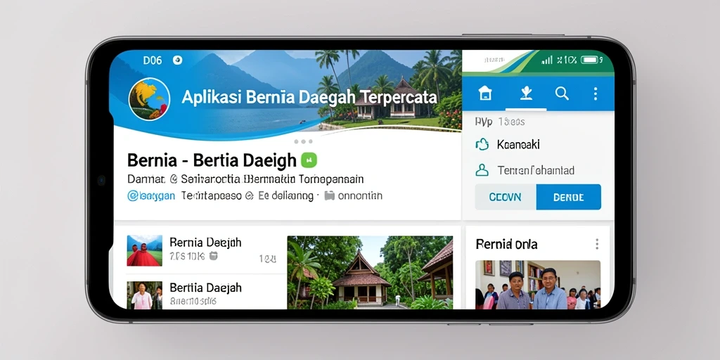 Antarmuka D06 yang sederhana dan informatif untuk berita daerah.