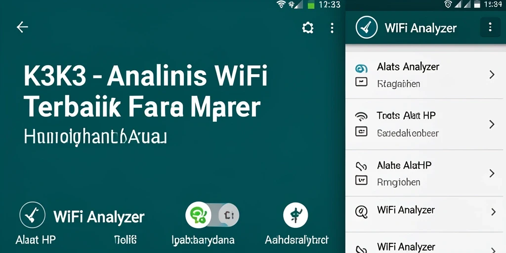 Tampilan antarmuka user-friendly dari aplikasi K3K3 WiFi Analyzer.