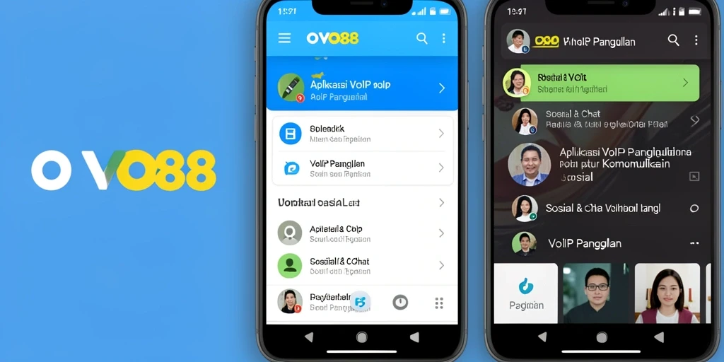 Tampilan antarmuka OVO88 yang modern untuk VoIP Panggilan.