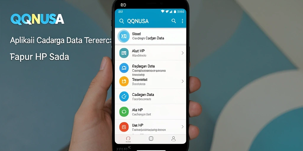 Antarmuka sederhana QQNUSA yang memudahkan cadangan data.