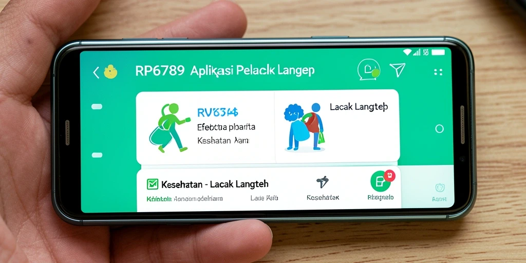 Tampilan antarmuka aplikasi RP6789 yang menampilkan statistik langkah harian.