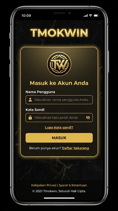 Tampilan halaman login tmokwin